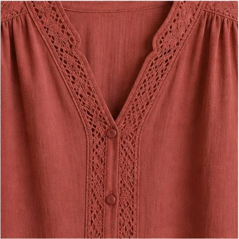 Rust V Neck Top - Picture 4 of 6